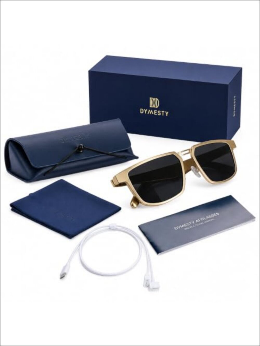 AI Smart Polarized Sunglasses Titanium Frame Bluetooth Audio Calls Translation
